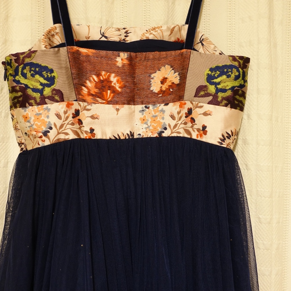 Anthropologie Blooming Sapphire Silk Wrap Dress - Picture 5 of 8